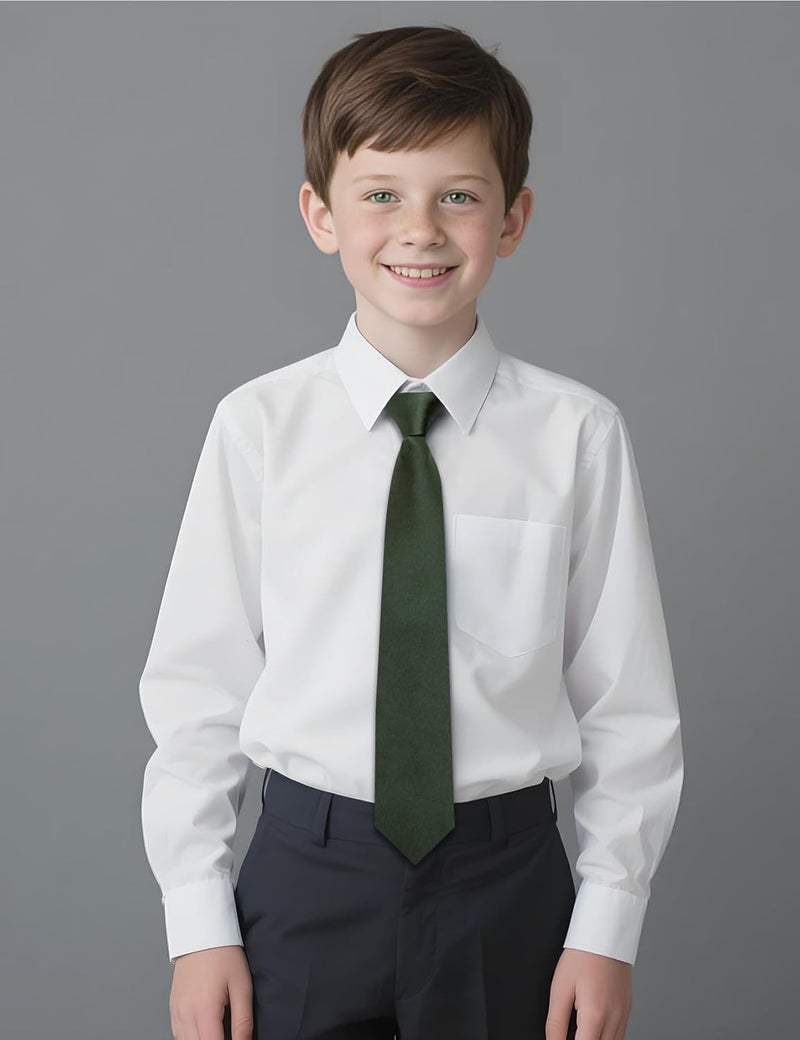Ailisus Store Boys Tie Solid Color Silk Satin Pre-tied Kids Necktie for Age 8-12 Adjustable Formal Wedding School Graduation - Image 2